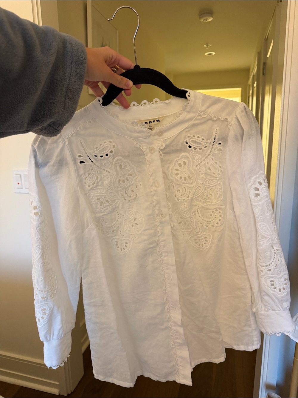 Boden Alicia Cutwork Linen Top